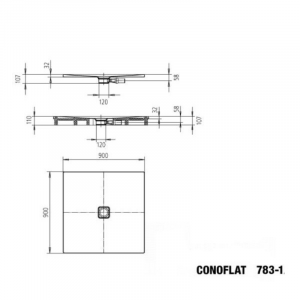 Душевой поддон из сталь-эмали Kaldewei Conoflat Mod 783-1 4653.0001.2001 с покрытием Secure Plus