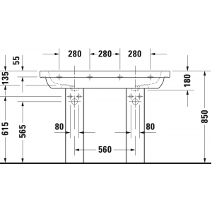 Раковина встраиваемая сверху Duravit d-code 03481200002 120х49 см