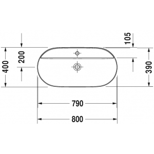 Раковина встраиваемая сверху Duravit Luv 0380800000 80х40см