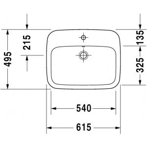 Раковина встраиваемая сверху Duravit Durastyle 0374620000 61х49см