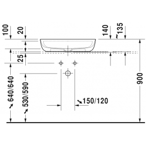 Раковина встраиваемая сверху Duravit Luv 0380600000 60х40см