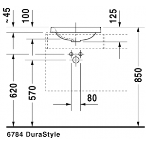 Раковина встраиваемая сверху Duravit Durastyle 0372430000 43х36см