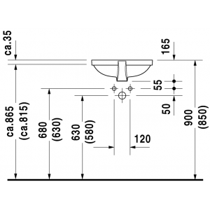 Раковина встраиваемая снизу Duravit Foster 0336430000 46х31 см