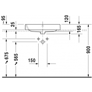 Раковина встраиваемая сверху Duravit Happy D.2 2314600000 60х40см