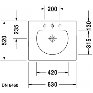 Раковина встраиваемая сверху Duravit Darling New 0499630000 60х52см