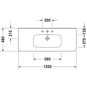 Раковина встраиваемая сверху Duravit Durastyle 2320120000 120х48см