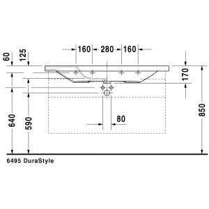 Раковина встраиваемая сверху Duravit Durastyle 2320120000 120х48см