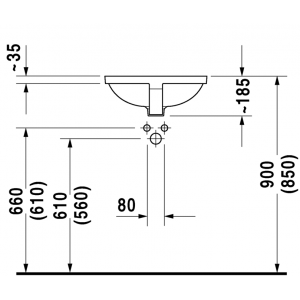 Раковина встраиваемая снизу Duravit Strack 3 0305430000 43х43 см