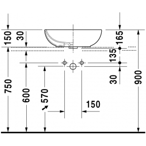 Раковина встраиваемая сверху Duravit Foster 0335500000 49х35 см
