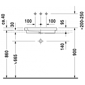 Раковина встраиваемая сверху Duravit 2nd floor 0317580000 58х41 см
