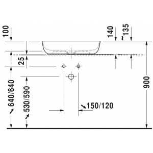 Раковина встраиваемая сверху Duravit Luv 0379600000 60х40см