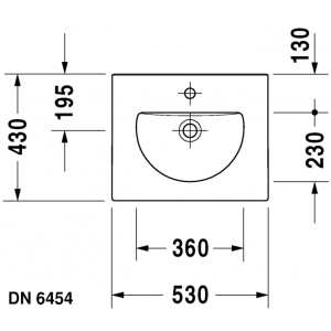 Раковина встраиваемая сверху Duravit Darling New 0499530000 53х43см
