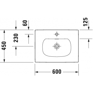 Раковина встраиваемая сверху Duravit Viu 0385600000 60х45см