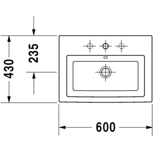 Раковина встраиваемая сверху Duravit 2nd floor 0347600000 60х43 см