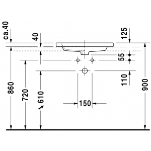 Раковина встраиваемая сверху Duravit 2nd floor 0347600000 60х43 см