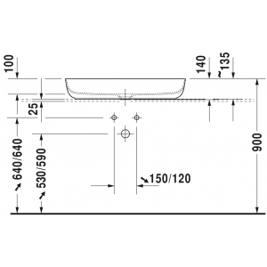 Раковина встраиваемая сверху Duravit Luv 0379800000 60х40см