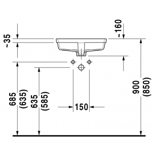 Раковина встраиваемая снизу Duravit Vero 0330430000 46х35 см