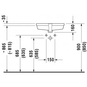 Раковина встраиваемая снизу Duravit Vero 0330480022 52х35 см