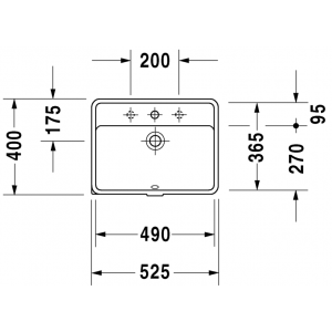 Раковина встраиваемая снизу Duravit Strack 3 0302490000 525х40 см