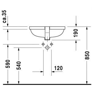 Раковина встраиваемая снизу Duravit Strack 3 0302490000 525х40 см