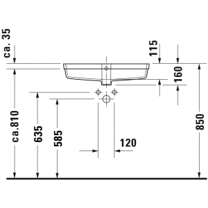 Раковина встраиваемая снизу Duravit Vero Air 0384600000 60х31см