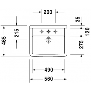 Раковина встраиваемая снизу Duravit Strack 3 0302560000 56х46 см