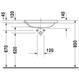 Раковина встраиваемая сверху Duravit Durastyle 0372600000 60х43см