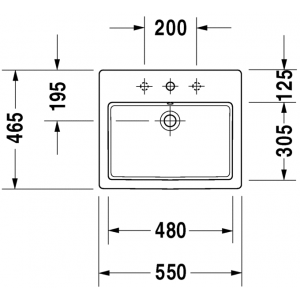 Раковина встраиваемая сверху Duravit Vero 0315550000 55х46 см