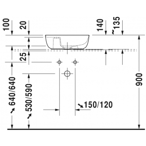Раковина встраиваемая сверху Duravit Luv 0381420000 42х27см