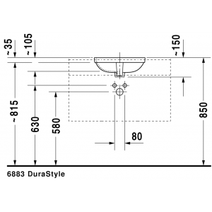 Раковина встраиваемая снизу Duravit Durastyle 0373370000 40х40см