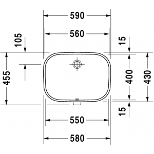 Раковина встраиваемая снизу Duravit d-code 0338560000 56х45 см