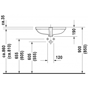Раковина встраиваемая снизу Duravit d-code 0338560000 56х45 см