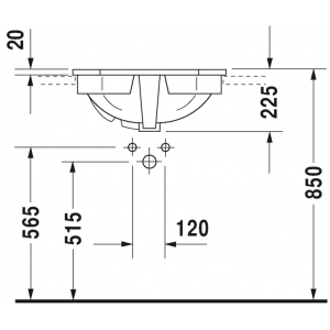 Раковина встраиваемая сверху Duravit 1930 series 0476580000 58х47см