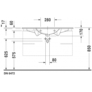 Раковина встраиваемая сверху Duravit Darling New 0499100000 103х54см