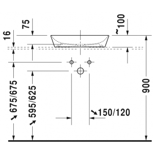 Раковина накладная Duravit Cape Cod 2339500000 50х40см