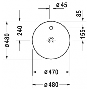 Раковина накладная Duravit Cape Cod 2328480000 48х48см