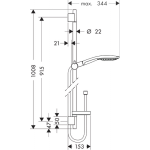 Душевой гарнитур Hansgrohe Raindance Select S 150 3jet/Unica'S Puro 27803400 Белый/Хром