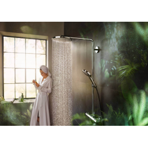 Душевая система Hansgrohe Raindance Select S Showerpipe 240 1jet PowderRain 27633000 с термостатом, хром