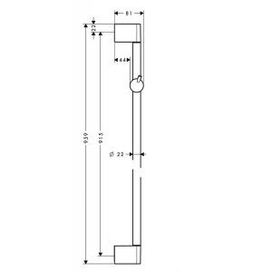 Штанга для душа 90 см Hansgrohe Unica Crometta 27609000 Хром