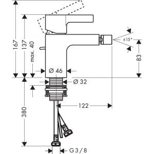 Смеситель для биде Hansgrohe Metris S 31261000 Хром