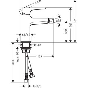 Смеситель для биде с донным клапаном Hansgrohe Metropol 74520000 Хром