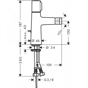Смеситель для биде с донным клапаном Hansgrohe Talis Select S 72202000 Хром