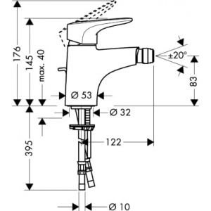 Смеситель для биде Hansgrohe Metropol E 14270000 хром (изделие снято с производства)