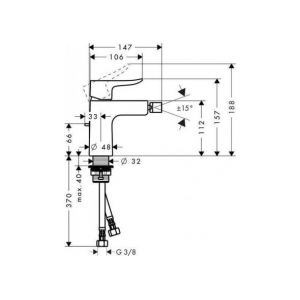 Смеситель для биде Hansgrohe Metris New 31280000 Хром
