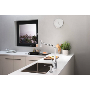 Смеситель для кухни с выдвижным изливом Hansgrohe M7117-H320 73816800 Хром