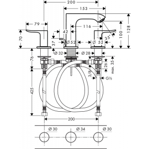 Смеситель для раковины Hansgrohe Metris 31083000 Хром