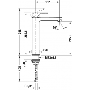 Однорычажный смеситель для раковины Duravit B.3 B31030002010, хром