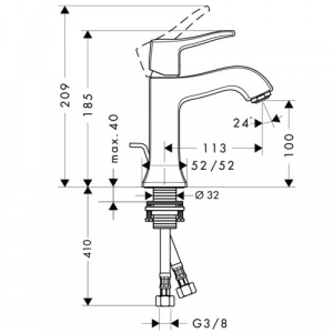 Смеситель для раковины Hansgrohe Metris Classic 31075000 Хром