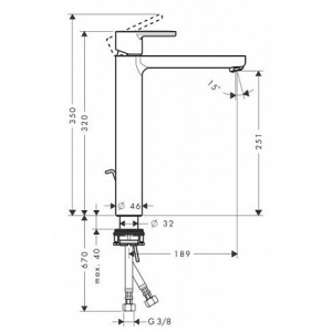 Смеситель для раковины Hansgrohe Metropol S 14020000 Хром (изделие снято с производства)