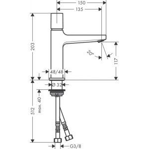 Смеситель для раковины c донным клапаном Hansgrohe Metropol 32571000 Хром